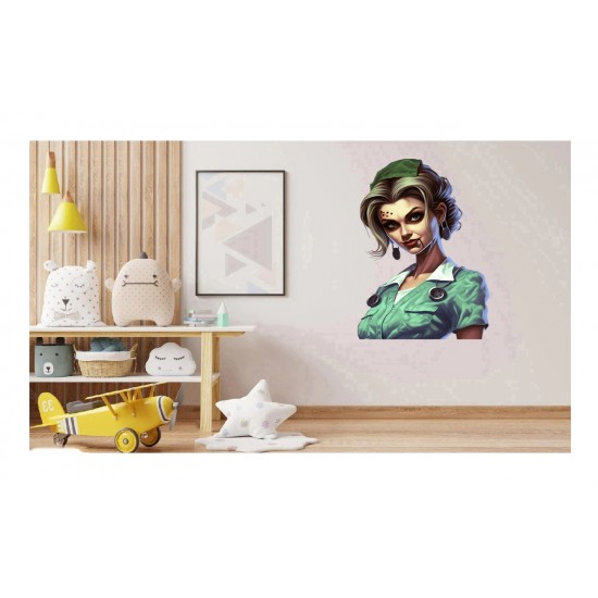 Sticker decorativ, Zombie, Waterproof, Verde, 87 cm, 1306STK-9
