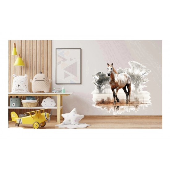Sticker decorativ, Cal, Maro, 69 cm, 1307STK-1