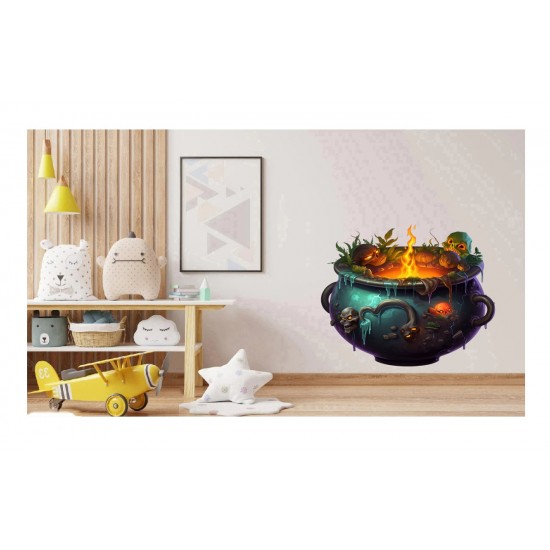 Sticker decorativ, Halloween, Portocaliu, 67 cm, 1308STK-12 Sticker decorativ, Halloween, Portocaliu, 67 cm, 1308STK-12