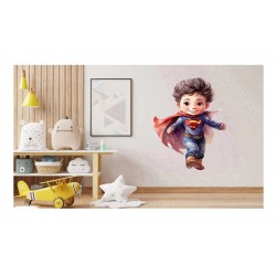 Sticker decorativ Baiat Supererou, Albastru, 81 cm, 1309STK-11 Sticker decorativ Baiat Supererou, Albastru, 81 cm, 1309STK-11