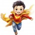 Sticker decorativ Baiat Supererou, Galben, 61 cm, 1309STK-12