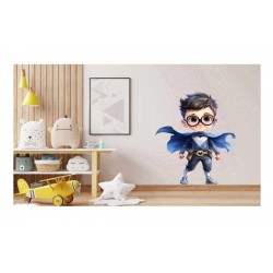 Sticker decorativ Baiat Supererou, Albastru, 72 cm, 1309STK-5 Sticker decorativ Baiat Supererou, Albastru, 72 cm, 1309STK-5