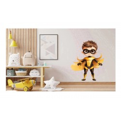 Sticker decorativ Baiat Supererou, Galben, 81 cm, 1309STK-8 Sticker decorativ Baiat Supererou, Galben, 81 cm, 1309STK-8