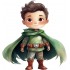 Sticker decorativ Baiat Supererou, Verde, 64 cm, 1309STK-9