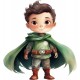 Sticker decorativ Baiat Supererou, Verde, 64 cm, 1309STK-9