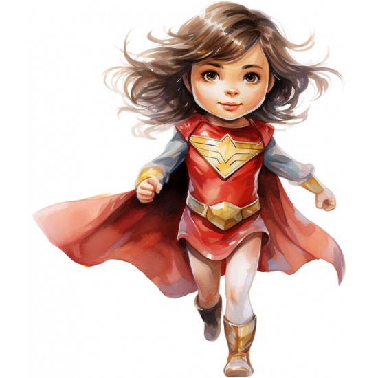 Sticker decorativ Fata Supererou, Rosu, 71 cm, 1310STK-11