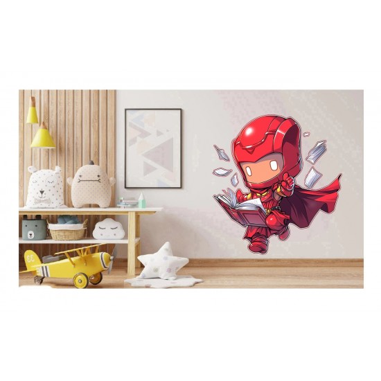 Sticker decorativ Baiat Supererou, Rosu, 62 cm, 1311STK-3 Sticker decorativ Baiat Supererou, Rosu, 62 cm, 1311STK-3
