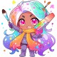 Sticker decorativ Fata Supererou, Roz, 63 cm, 1311STK-7