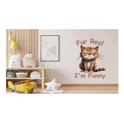 Sticker decorativ Pisica, Maro, 85 cm, 1313STK