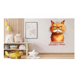 Sticker decorativ Pisica, Portocaliu, 83 cm, 1313STK-1 Sticker decorativ Pisica, Portocaliu, 83 cm, 1313STK-1