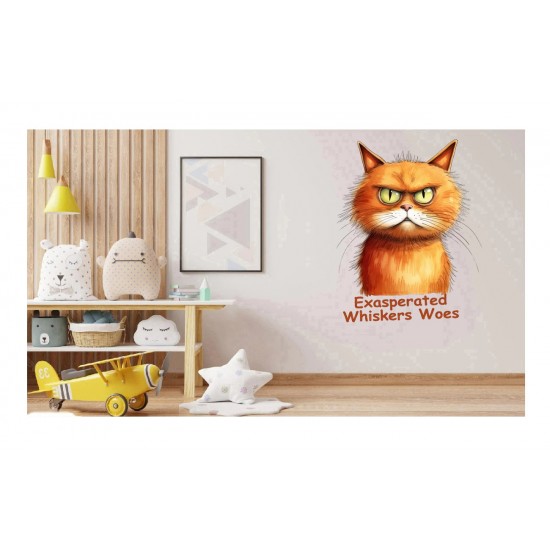 Sticker decorativ Pisica, Portocaliu, 83 cm, 1313STK-1 Sticker decorativ Pisica, Portocaliu, 83 cm, 1313STK-1