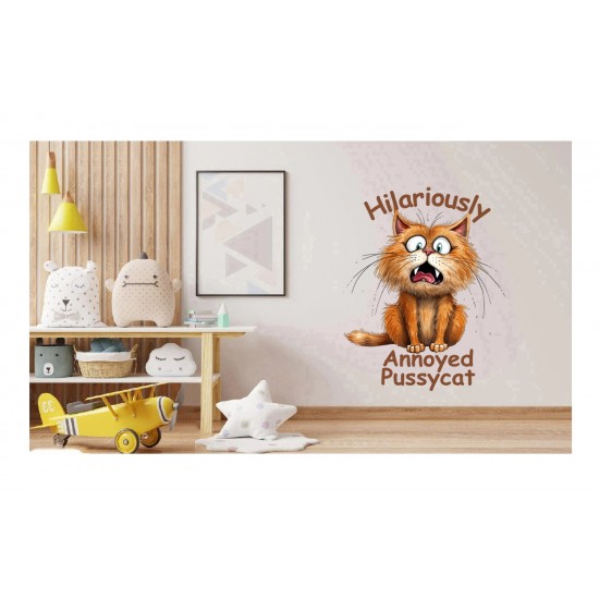 Sticker decorativ Pisica, Portocaliu, 78 cm, 1313STK-3 Sticker decorativ Pisica, Portocaliu, 78 cm, 1313STK-3
