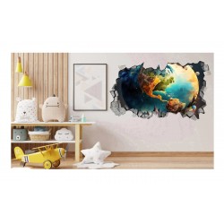 Sticker decorativ, Planeta, Albastru, 90 cm, 1315STK-2