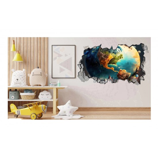 Sticker decorativ, Planeta, Albastru, 90 cm, 1315STK-2 Sticker decorativ, Planeta, Albastru, 90 cm, 1315STK-2