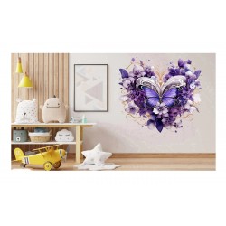 Sticker decorativ Fluture, Mov, 61 cm, 1316STK-2 Sticker decorativ Fluture, Mov, 61 cm, 1316STK-2