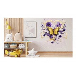 Sticker decorativ Fluture, Galben, 60 cm, 1316STK-3 Sticker decorativ Fluture, Galben, 60 cm, 1316STK-3