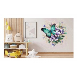 Sticker decorativ Fluture, Verde, 63 cm, 1316STK-4 Sticker decorativ Fluture, Verde, 63 cm, 1316STK-4