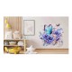 Sticker decorativ Fluture, Albastru, 62 cm, 1316STK-5