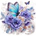 Sticker decorativ Fluture, Albastru, 62 cm, 1316STK-5
