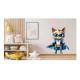 Sticker decorativ, Pisica Supererou, Turcoaz, 75 cm, 1318STK-2