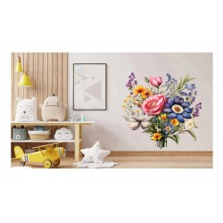 Sticker decorativ, Flori Salbatice, Multicolor, 62 cm, 1319STK-10 Sticker decorativ, Flori Salbatice, Multicolor, 62 cm, 1319STK-10