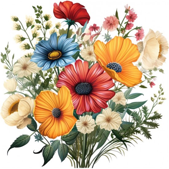 Sticker decorativ, Flori Salbatice, Galben, 60 cm, 1319STK-6 Sticker decorativ, Flori Salbatice, Galben, 60 cm, 1319STK-6