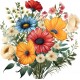 Sticker decorativ, Flori Salbatice, Galben, 60 cm, 1319STK-6 Sticker decorativ, Flori Salbatice, Galben, 60 cm, 1319STK-6
