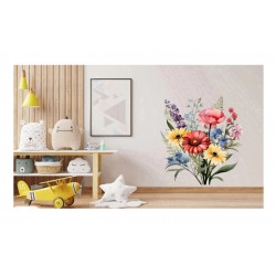 Sticker decorativ, Flori Salbatice, Rosu, 68 cm, 1319STK-7 Sticker decorativ, Flori Salbatice, Rosu, 68 cm, 1319STK-7