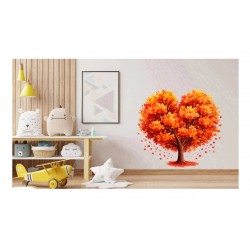 Sticker decorativ, Copac, Portocaliu, 60 cm, 1320STK