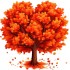 Sticker decorativ, Copac, Portocaliu, 60 cm, 1320STK-4