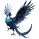 Sticker decorativ, Pasarea Phoenix, Negru, 72 cm, 1323STK-2