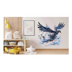 Sticker decorativ, Pasarea Phoenix, Albastru, 60 cm, 1323STK-3 Sticker decorativ, Pasarea Phoenix, Albastru, 60 cm, 1323STK-3
