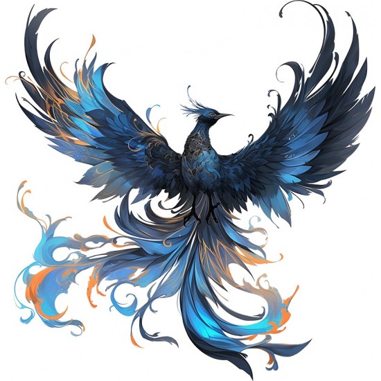 Sticker decorativ, Pasarea Phoenix, Turcoaz, 61 cm, 1323STK-6 Sticker decorativ, Pasarea Phoenix, Turcoaz, 61 cm, 1323STK-6
