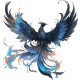 Sticker decorativ, Pasarea Phoenix, Turcoaz, 61 cm, 1323STK-6 Sticker decorativ, Pasarea Phoenix, Turcoaz, 61 cm, 1323STK-6