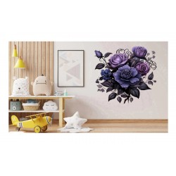 Sticker decorativ, Flori, Mov, 60 cm, 1325STK-1
