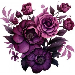 Sticker decorativ, Flori, Roz, 62 cm, 1325STK-5