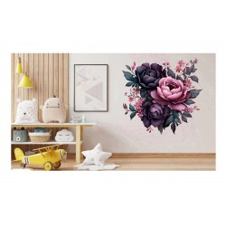 Sticker decorativ, Flori, Multicolor, 61 cm, 1325STK-6
