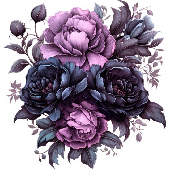 Sticker decorativ, Flori, Mov, 62 cm, 1325STK-7 Sticker decorativ, Flori, Mov, 62 cm, 1325STK-7