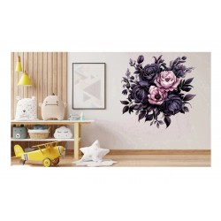 Sticker decorativ, Flori, Negru, 61 cm, 1325STK-8