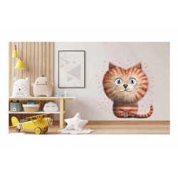 Sticker decorativ, Pisica, Portocaliu, 61 cm, 1326STK-4 Sticker decorativ, Pisica, Portocaliu, 61 cm, 1326STK-4