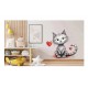 Sticker decorativ, Pisica, Alb, 66 cm, 1326STK-5