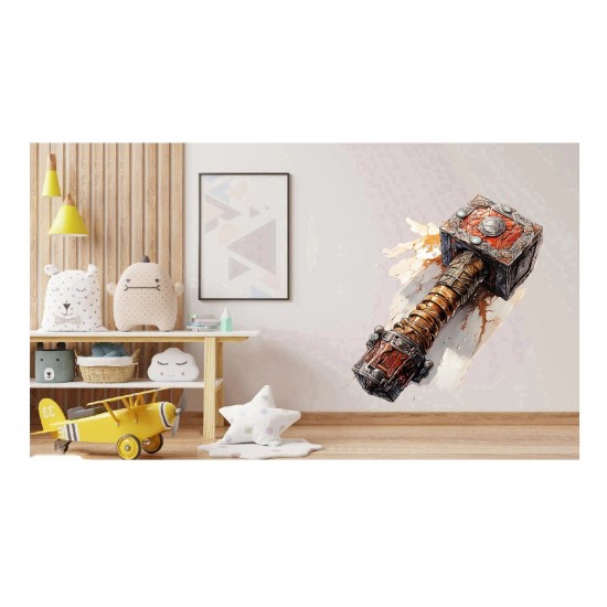 Sticker decorativ, Ciocan, Maro, 63 cm, 1328STK