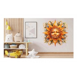 Sticker decorativ, Soare, Portocaliu, 62 cm, 1328STK-4