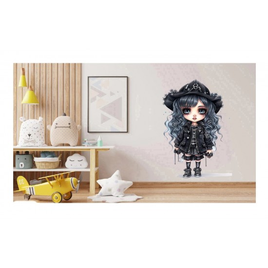 Sticker decorativ, Printesa Rock, Negru, 87 cm, 1331STK Sticker decorativ, Printesa Rock, Negru, 87 cm, 1331STK