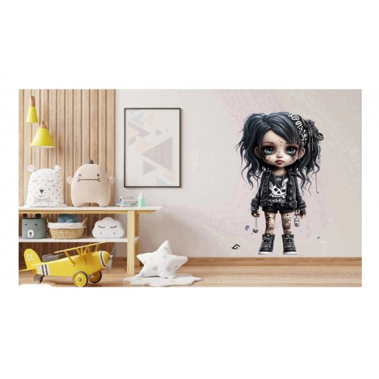 Sticker decorativ, Printesa Rock, Negru, 90 cm, 1331STK-5 Sticker decorativ, Printesa Rock, Negru, 90 cm, 1331STK-5