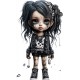 Sticker decorativ, Printesa Rock, Negru, 90 cm, 1331STK-5 Sticker decorativ, Printesa Rock, Negru, 90 cm, 1331STK-5