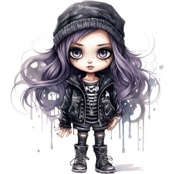 Sticker decorativ, Printesa Rock, Negru, 68 cm, 1331STK-8