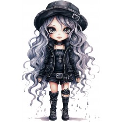 Sticker decorativ, Printesa Rock, Negru, 90 cm, 1331STK-9