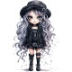Sticker decorativ, Printesa Rock, Negru, 90 cm, 1331STK-9 Sticker decorativ, Printesa Rock, Negru, 90 cm, 1331STK-9