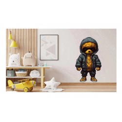 Sticker decorativ, Teddy Hip Hop, Negru, 90 cm, 1332STK-3
